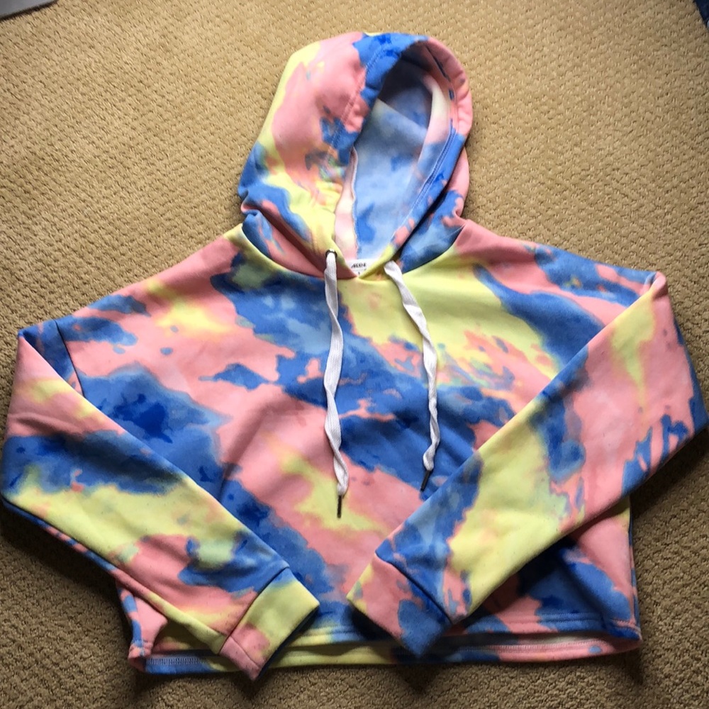 Tie dye cropped sweatshirt